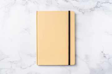 Top view of kraft paper notebook
