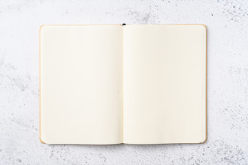 Top view of kraft paper notebook, page