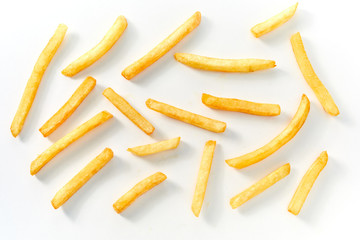 Top down view of long cut french fries