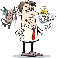 Shoulder devil and angel