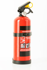 Obraz premium Feuerlöscher vor weißem Hintergrund, Freisteller