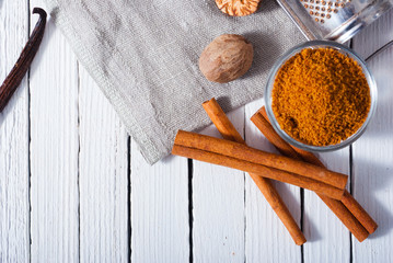 gingerbread cakes on white wood table