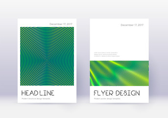 Minimal cover design template set. Green abstract 
