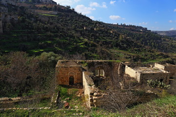 ancient ruins of old town in israel