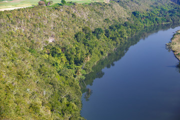 Fototapeta premium The view from the height of the valley of the river Chavon