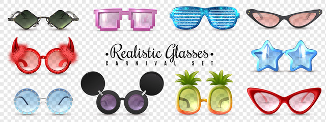 Glasses Carnival Transparent Set