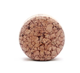 Wine cork isolated on white background and texture, macro