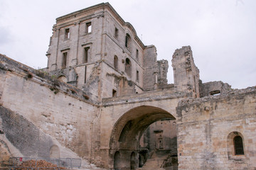 Montmajour France 15-12-2018. Monastery and abbey of Montmajour in the south of France