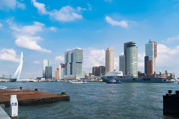 Photo sur Plexiglas Pont Érasme skyline of Rotterdam, Netherlands