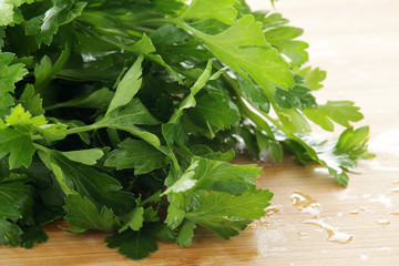 A bunch of green parsley