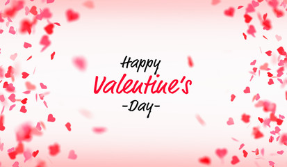 Valentine’s day Card with falling hearts