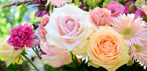 Blumengruß, Banner, Blumenstrauß, Schnittblumen