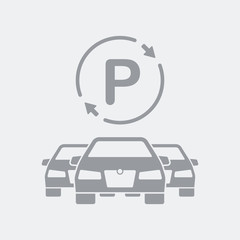 Parking car full time icon