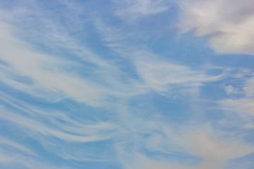 View into the blue sky with clouds