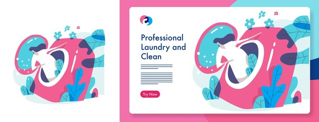 Fototapeta premium Laundry business template.