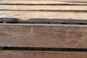 old retro wooden wine chest in different views