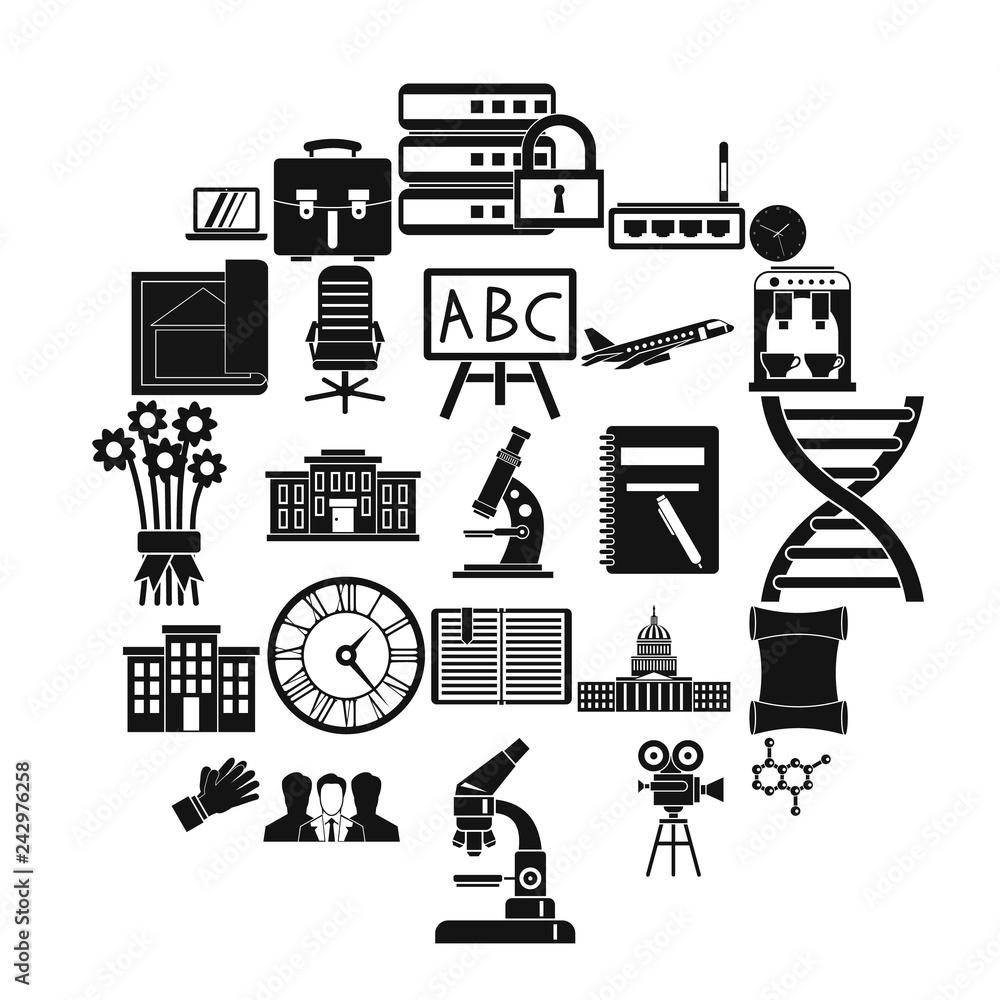 Poster conference icons set. simple set of 25 conference vector icons for web isolated on white background