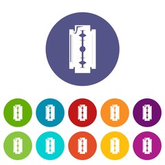 Razor blade icons color set vector for any web design on white background