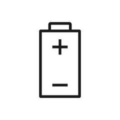 Battery icon or logo in modern line style. High quality gray outline pictogram for web site design and mobile apps. Vector illustration on a white background.