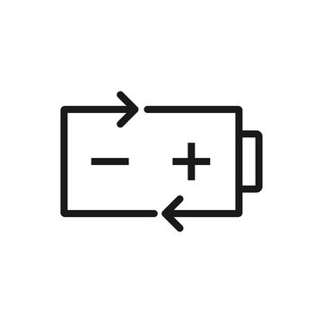 recommend clip art: Battery icon or logo in modern line style. High quality gray outline pictogram for web site design and mobile apps. Vector illustration on a white background.