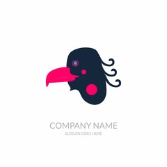 Animal Nature Farm Agriculture Business Company Stock Vector Logo Design Eagle Bird Pink Blue Template