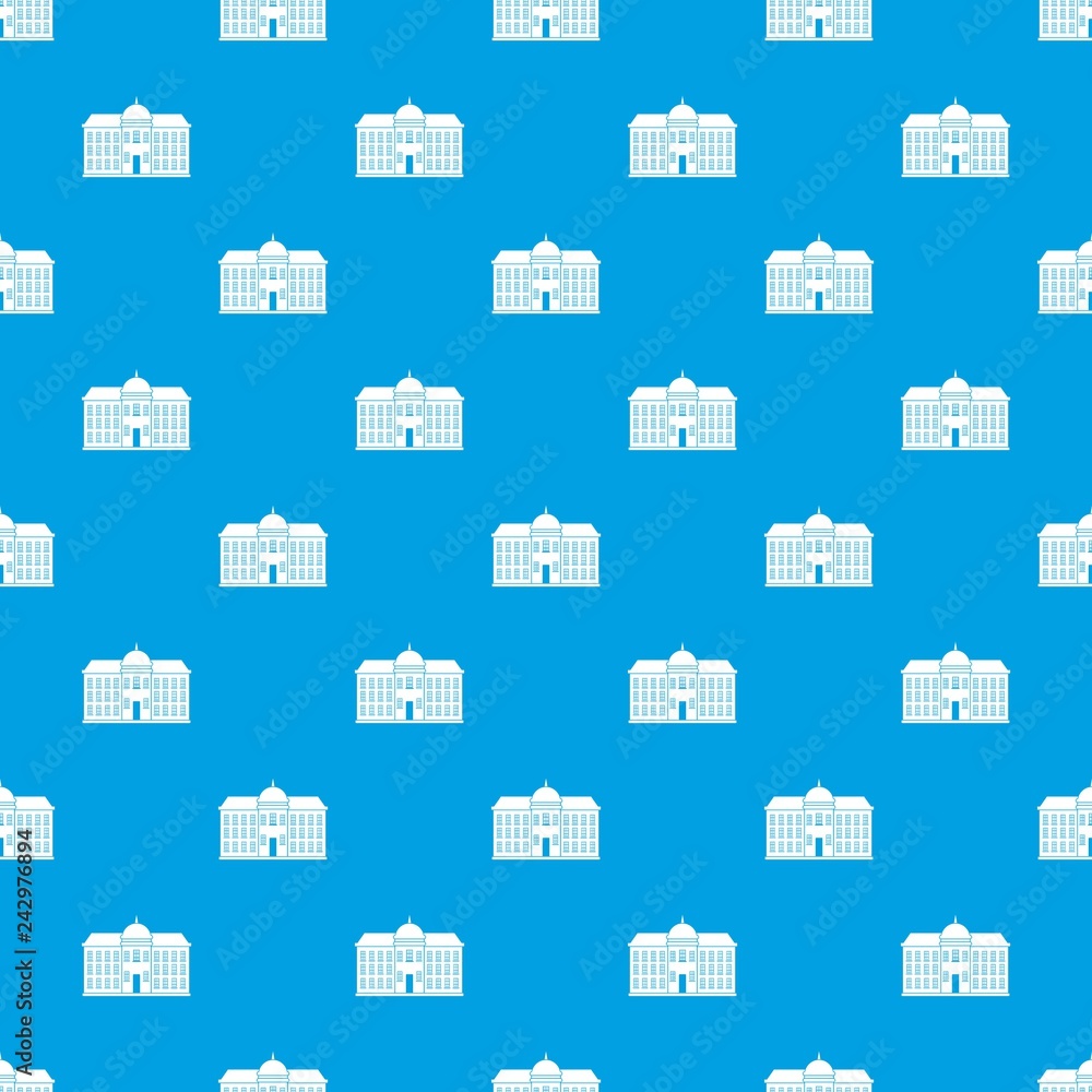 Poster capital building pattern vector seamless blue repeat for any use
