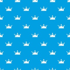 Crown pattern vector seamless blue repeat for any use
