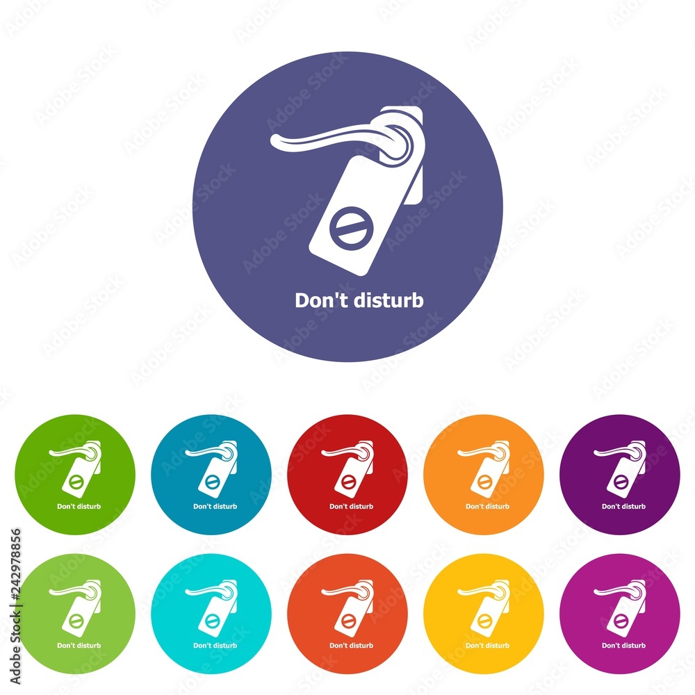 Poster do not disturb icons color set vector for any web design on white background
