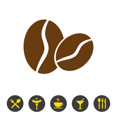 Coffee bean icon on white background.