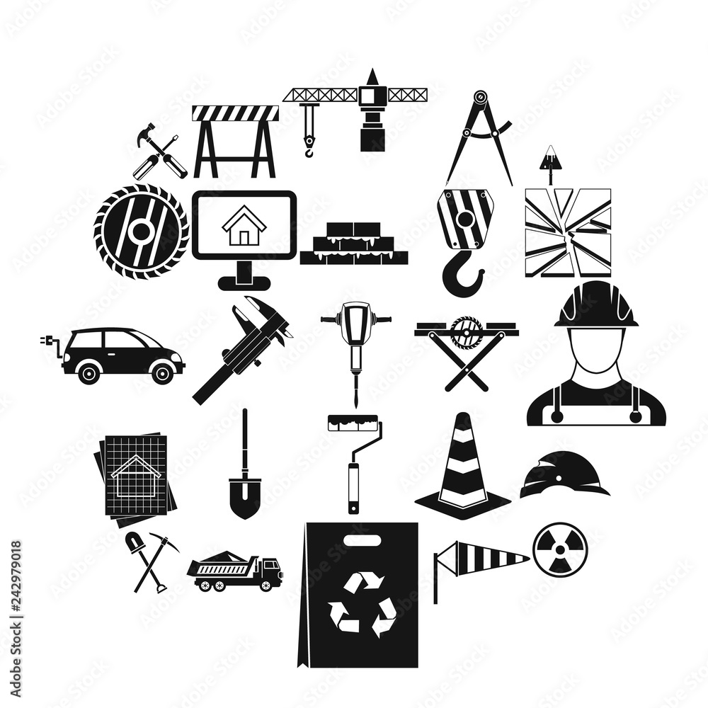 Poster counting material icons set. simple set of 25 counting material vector icons for web isolated on whi