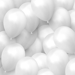 Background with helium balloons. Realistic celebration baloon
