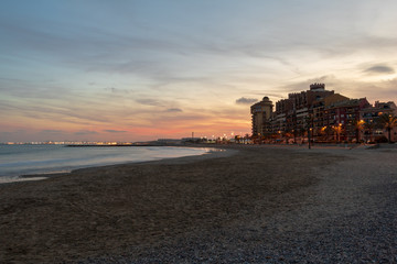 Valencia at night. City at night