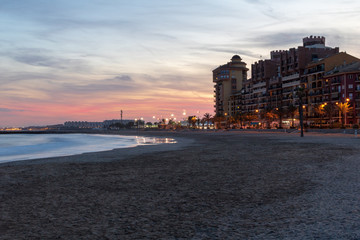 Valencia at night. City at night