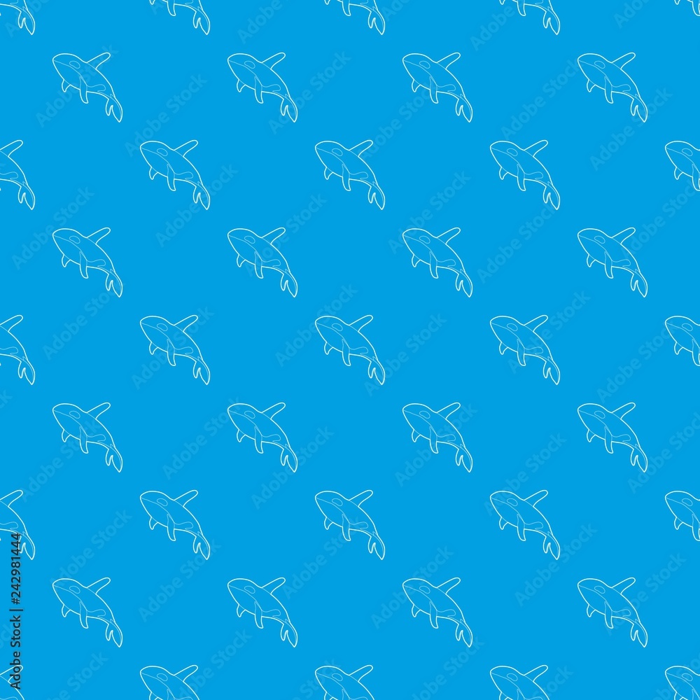 Poster grampus pattern vector seamless blue repeat for any use