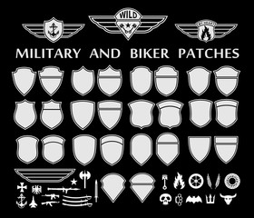 Military and biker patches with wings