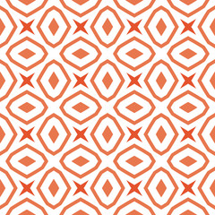 Traditional tile ornament in ethnic style, coral color. 