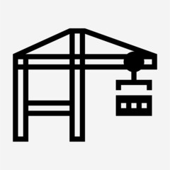 Glyph container crane pixel perfect vector icon