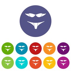 Retro bikini icons color set vector for any web design on white background