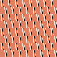 Traditional tile ornament in ethnic style, coral color. 