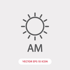 am icon. am vector symbol. Linear style sign for mobile concept and web design. am pm symbol illustration. Pixel vector graphics - Vector	