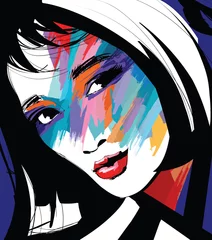 Poster portret van een vrouwengezicht © Isaxar