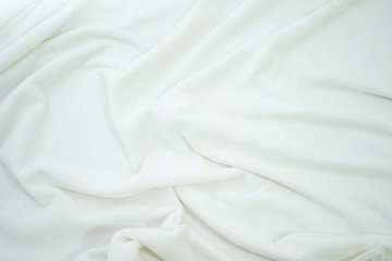 Obraz premium white crumpled blanket, plaid, texture, background, top view