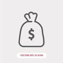 money bag icon. money bag icon vector. Linear style sign for mobile concept and web design. Cash symbol illustration vector graphics - Vector	