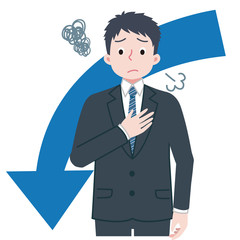 スーツ　男性　落ち込む人男性2