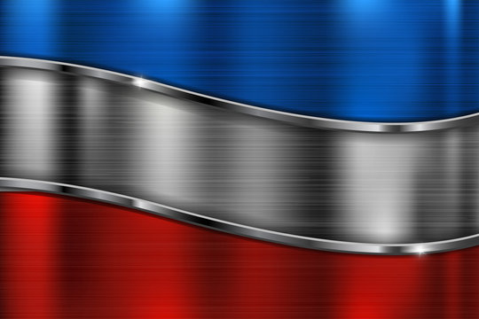 Colored metal background. 3d shiny stripes