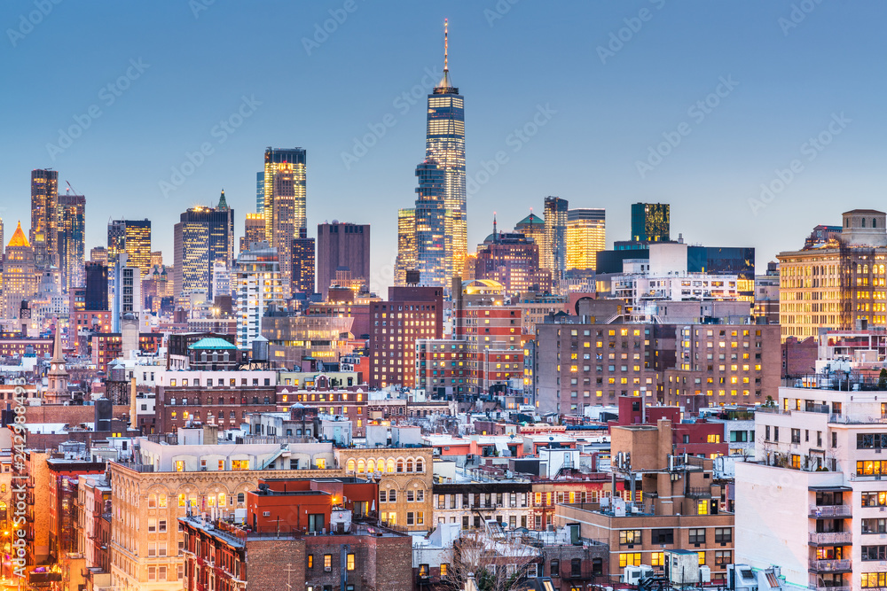 Wall mural new york, new york cityscape at dusk