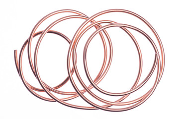 Copper wire isolated on white background