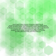 green abstract background. geometrical polyhedra. Advertising layout - Vektorgrafik