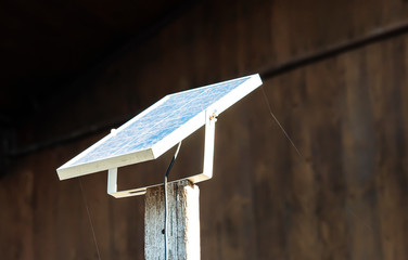 Small solar panels for lighting in rural homes.