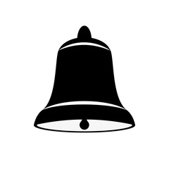 Vector image of a bell of black and white on an isolated white background. Flat icon bell